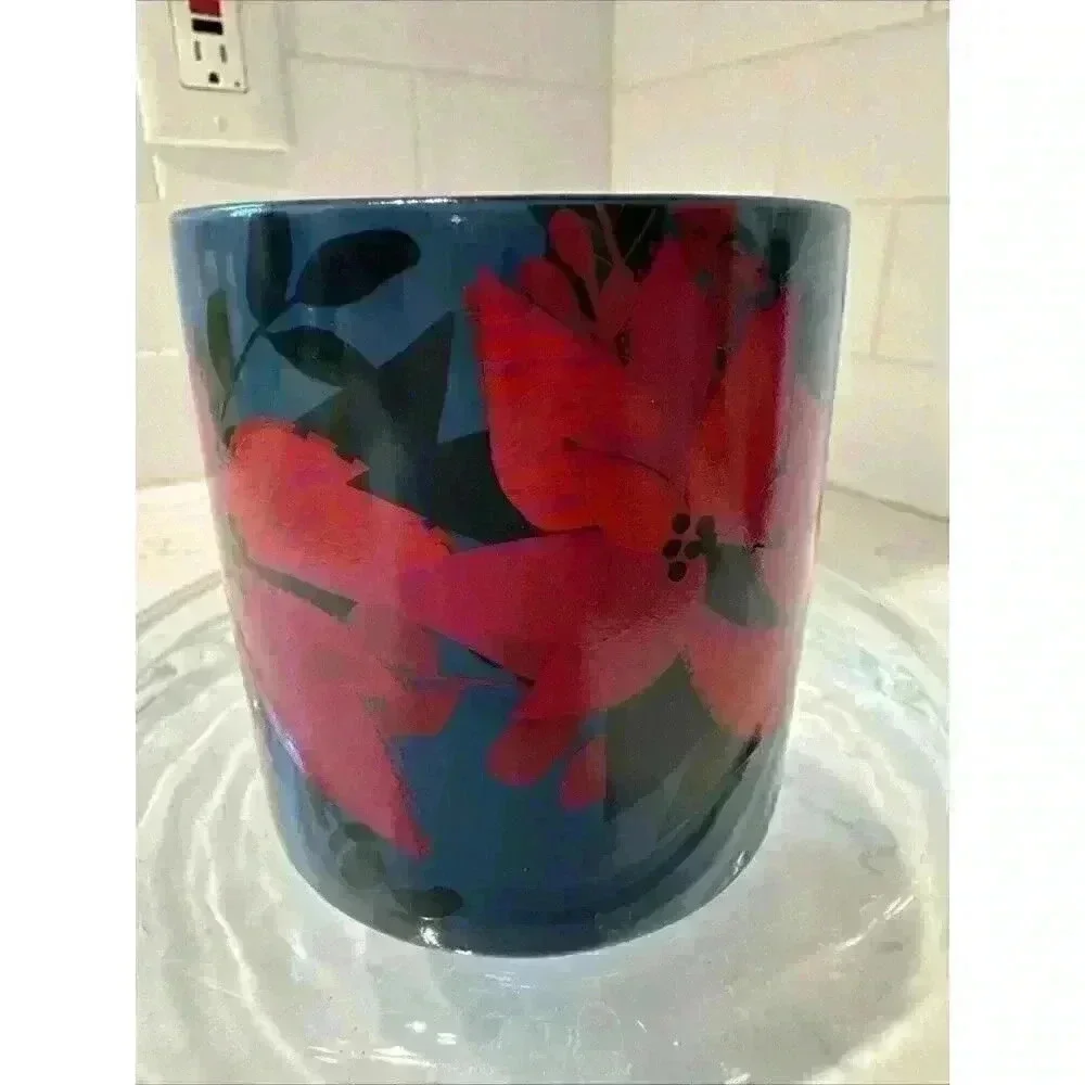 Starbucks Royal Blue Floral 2021 Coffee Mug Cup 12 Oz Ceramic Collectible